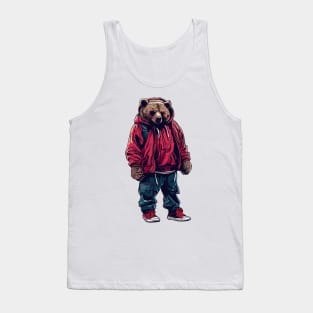 Bear wearing hip hop style Tank Top